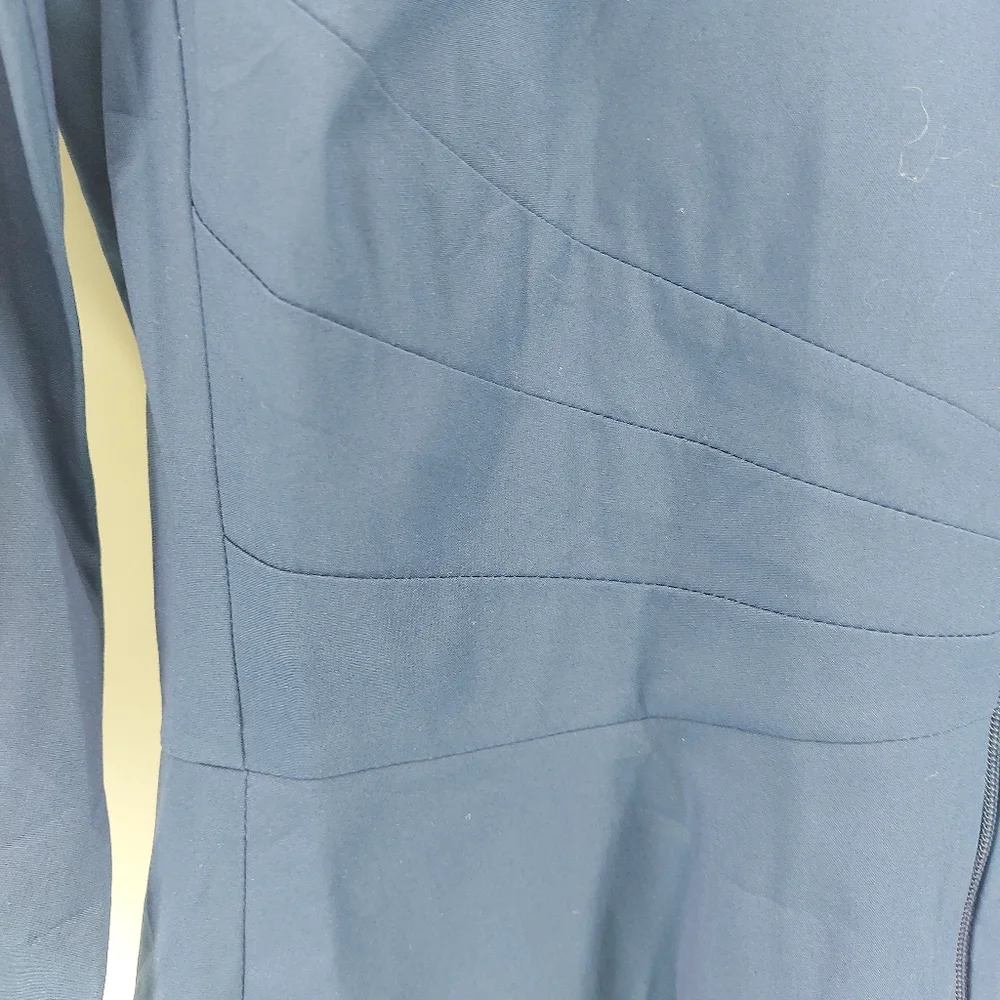 Lafayette 148 NY Collared A Line Shirt Dress Navy Size 2 Cotton - Picture 5 of 12